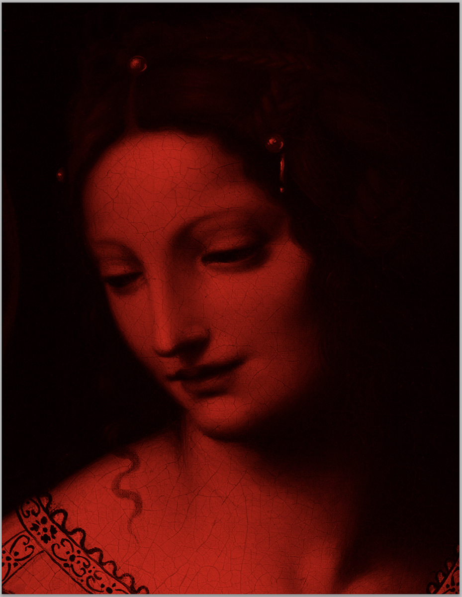 Salome red (after Bernardino Luini) 2024. <br>Acrylic and diamond dust in canvas
62 x 48 inches.